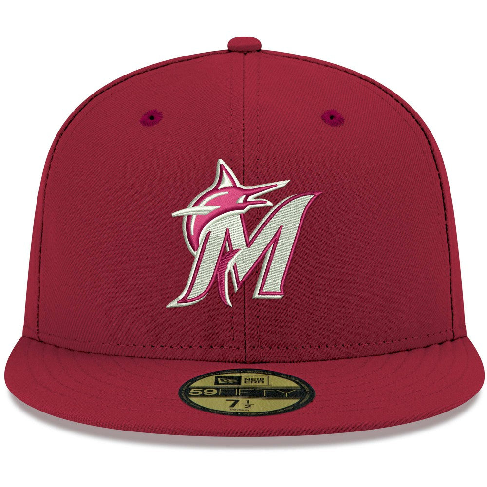 Miami Marlins New Era White Logo 59FIFTY Fitted Hat - MLB Hats
