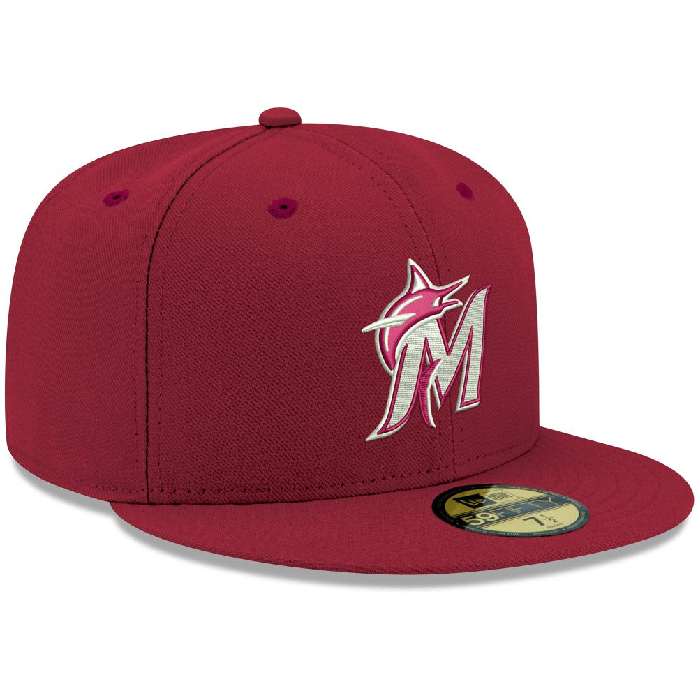 Miami Marlins New Era White Logo 59FIFTY Fitted Hat - MLB Hats