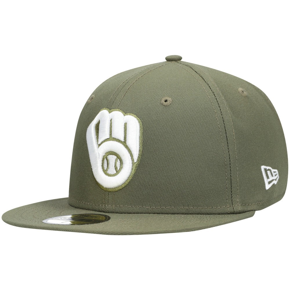Milwaukee Brewers New Era White Logo 59FIFTY Fitted Hat - MLB Hats