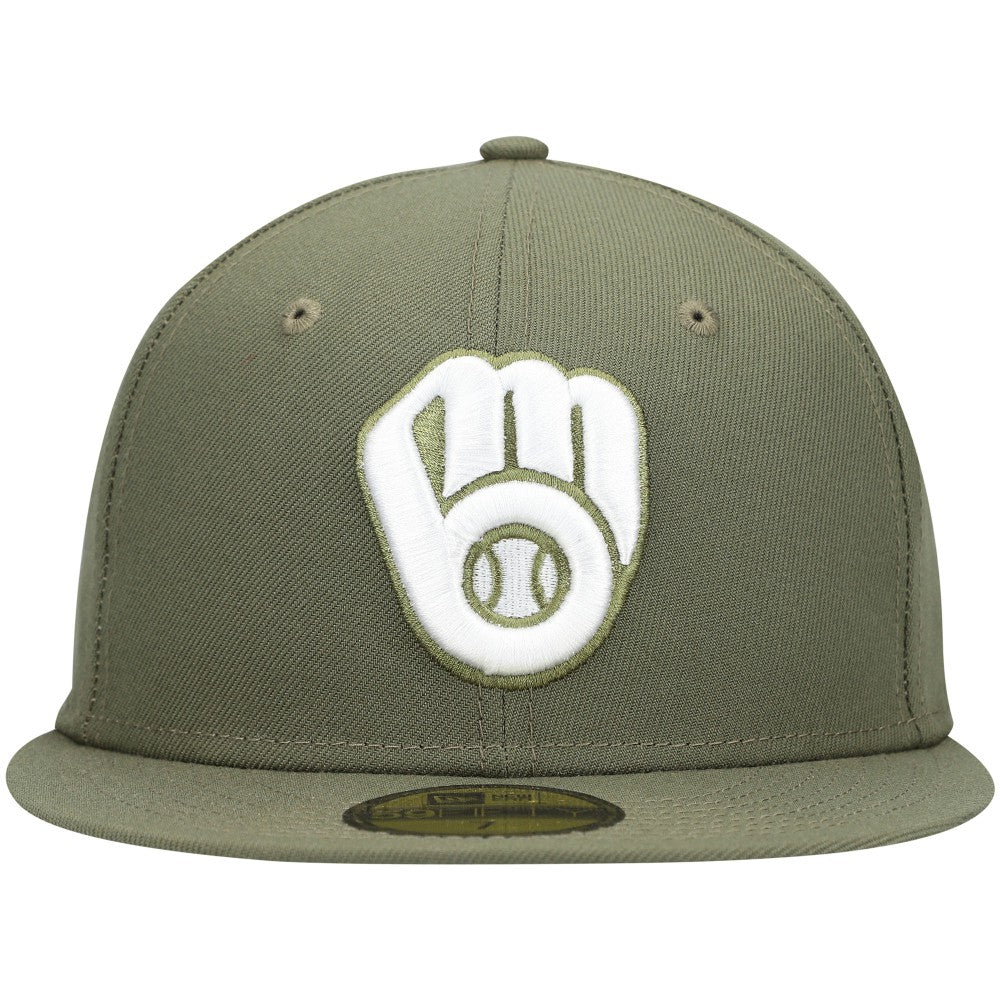 Milwaukee Brewers New Era White Logo 59FIFTY Fitted Hat - MLB Hats