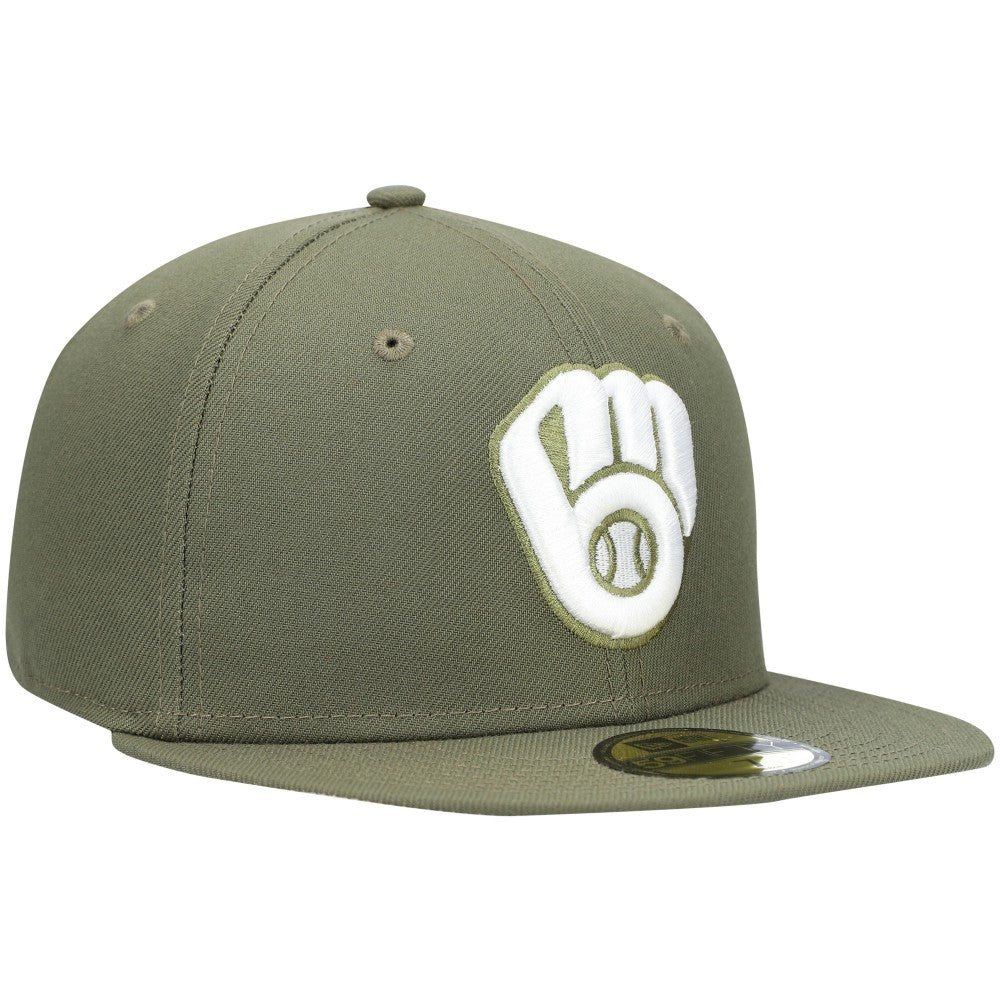 Milwaukee Brewers New Era White Logo 59FIFTY Fitted Hat - MLB Hats