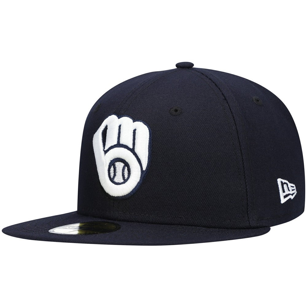 Milwaukee Brewers New Era White Logo 59FIFTY Fitted Hat - MLB Hats