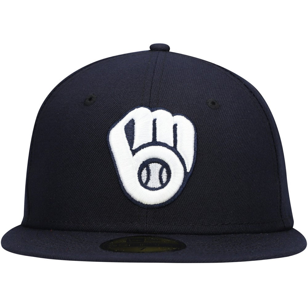 Milwaukee Brewers New Era White Logo 59FIFTY Fitted Hat - MLB Hats
