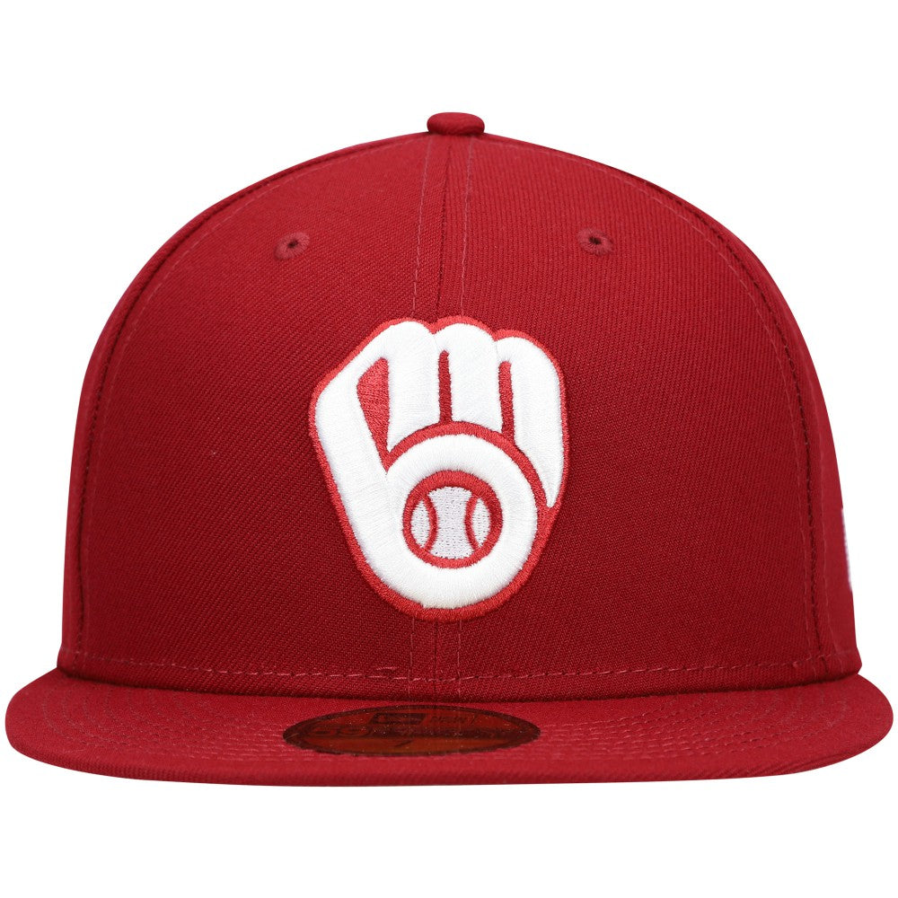 Milwaukee Brewers New Era White Logo 59FIFTY Fitted Hat - MLB Hats