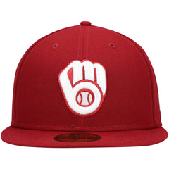 Milwaukee Brewers New Era White Logo 59FIFTY Fitted Hat - MLB Hats