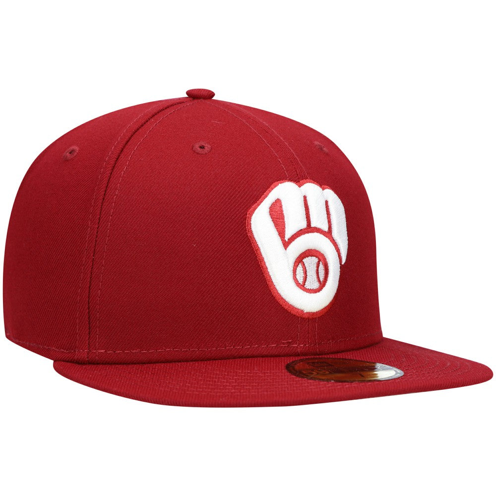 Milwaukee Brewers New Era White Logo 59FIFTY Fitted Hat - MLB Hats