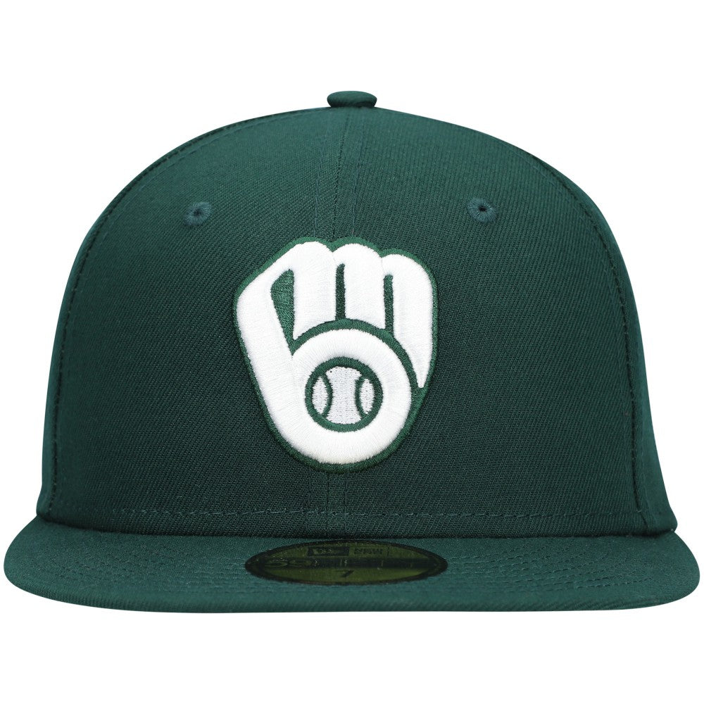 Milwaukee Brewers New Era White Logo 59FIFTY Fitted Hat - MLB Hats