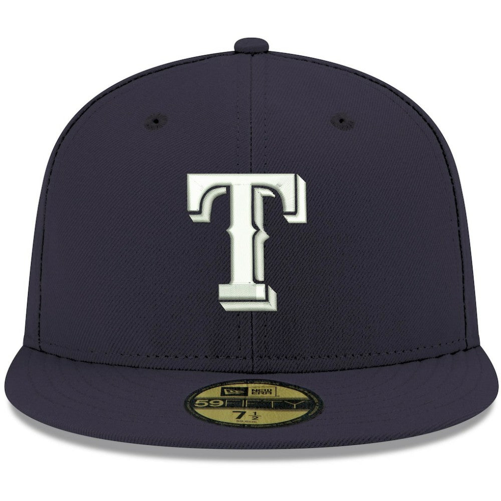 Texas Rangers New Era White Logo 59FIFTY Fitted Hat - MLB Hats