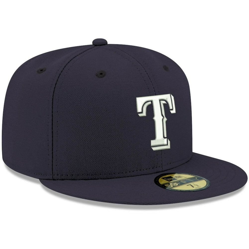 Texas Rangers New Era White Logo 59FIFTY Fitted Hat - MLB Hats