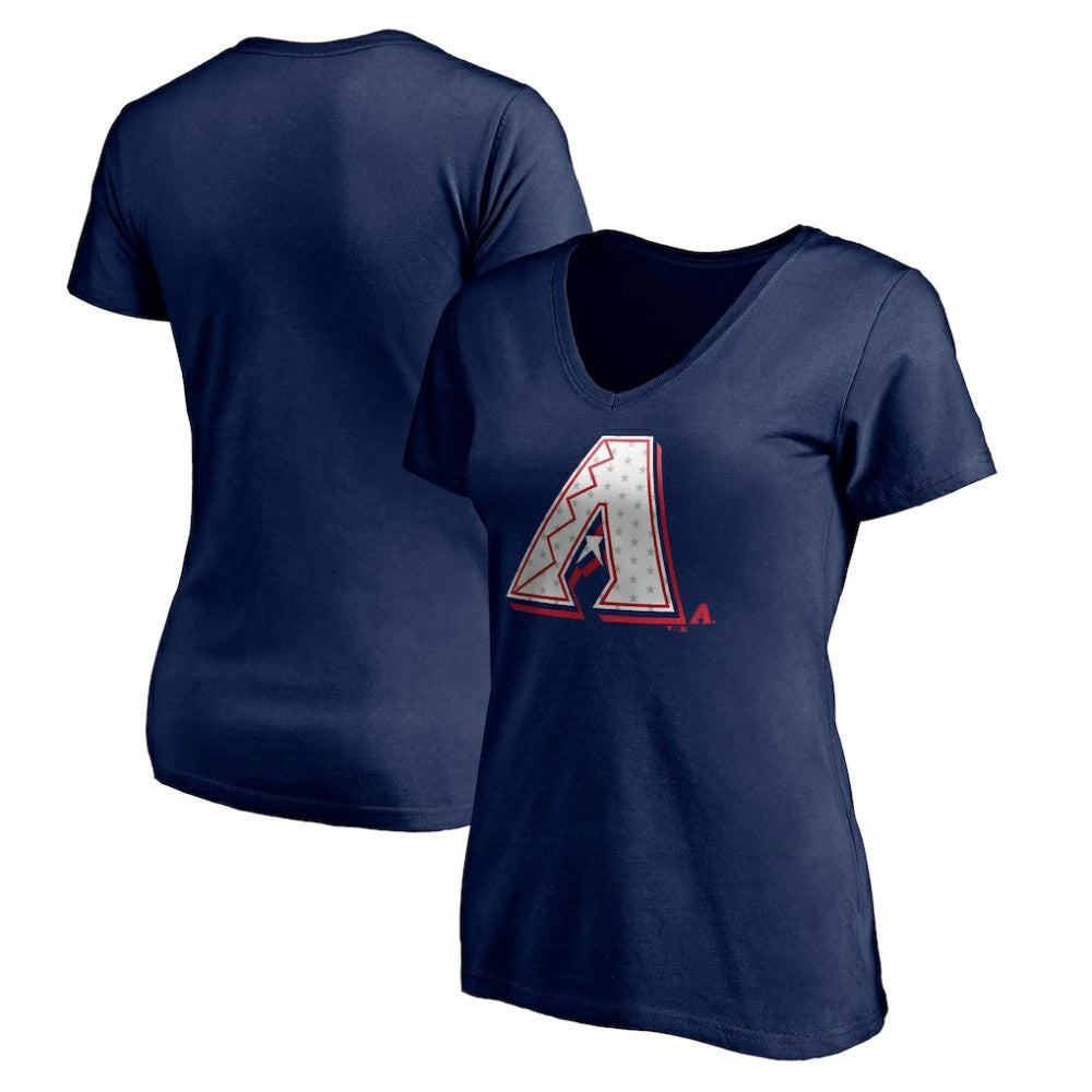 Arizona Diamondbacks Women's Red White and Team V-Neck T-Shirt - MLB T-shirts