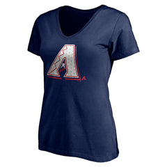 Arizona Diamondbacks Women's Red White and Team V-Neck T-Shirt - MLB T-shirts