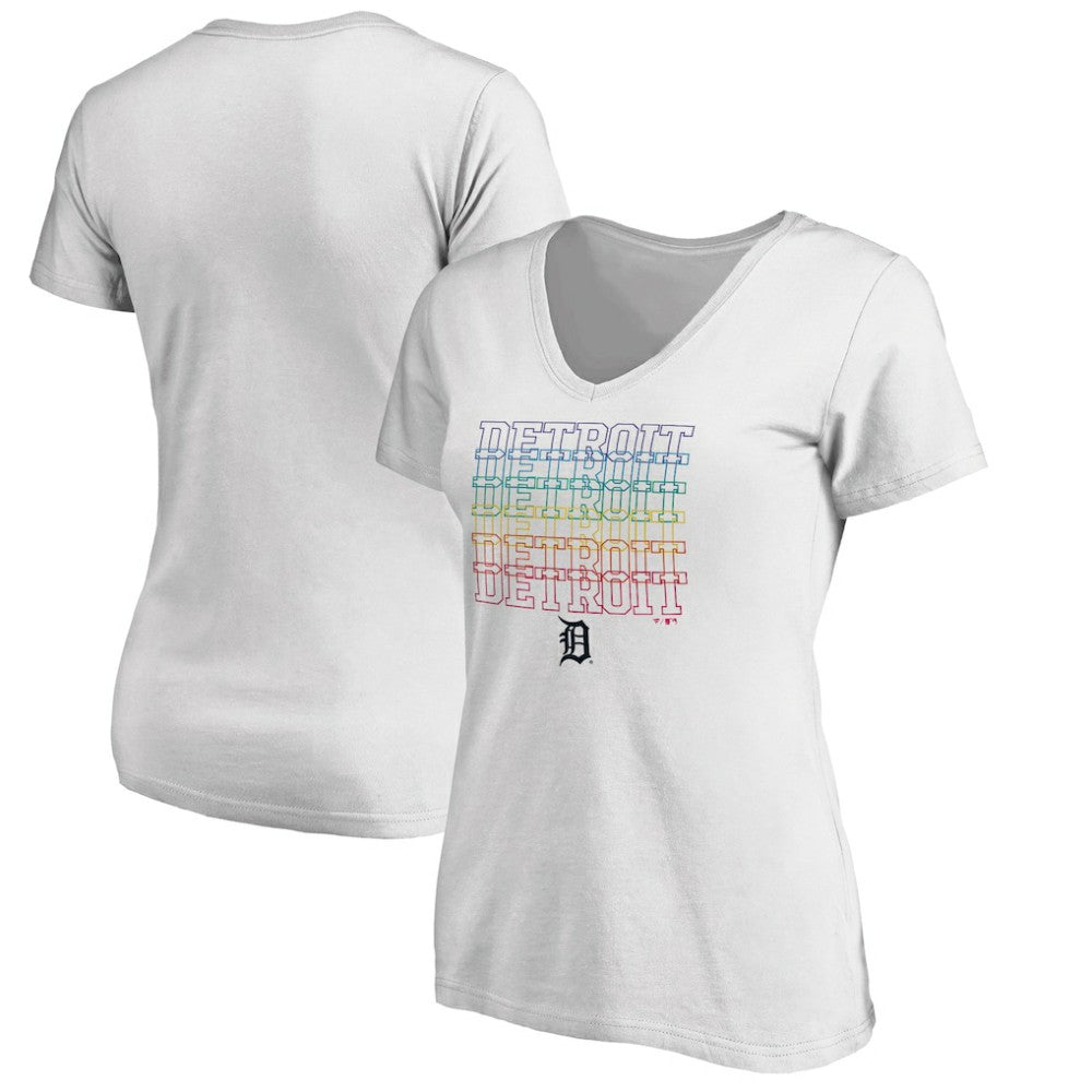 Detroit Tigers Women's City Pride V-Neck T-Shirt - MLB T-shirts