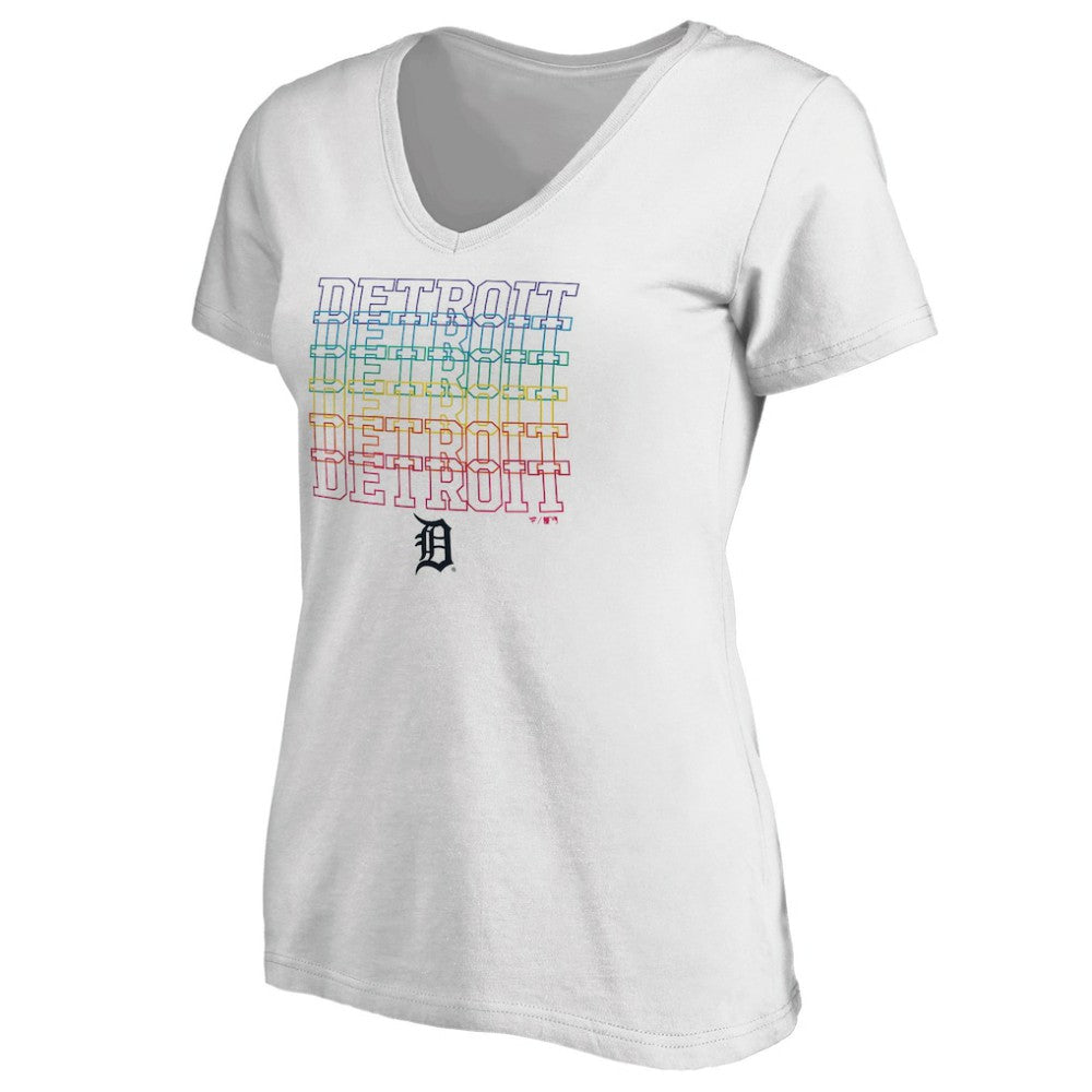 Detroit Tigers Women's City Pride V-Neck T-Shirt - MLB T-shirts