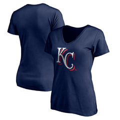 Kansas City Royals Women's Red White and Team V-Neck T-Shirt - MLB T-shirts