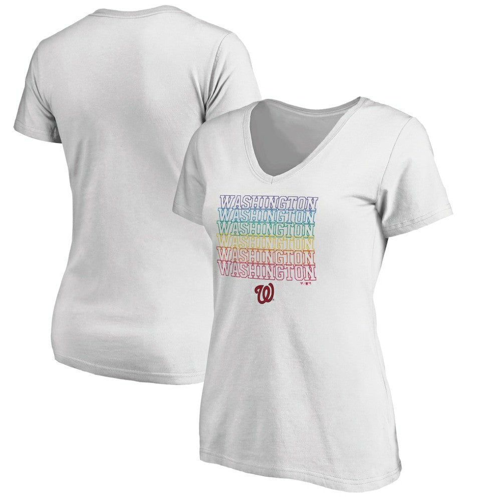 Washington Nationals Women's City Pride V-Neck T-Shirt - MLB T-shirts