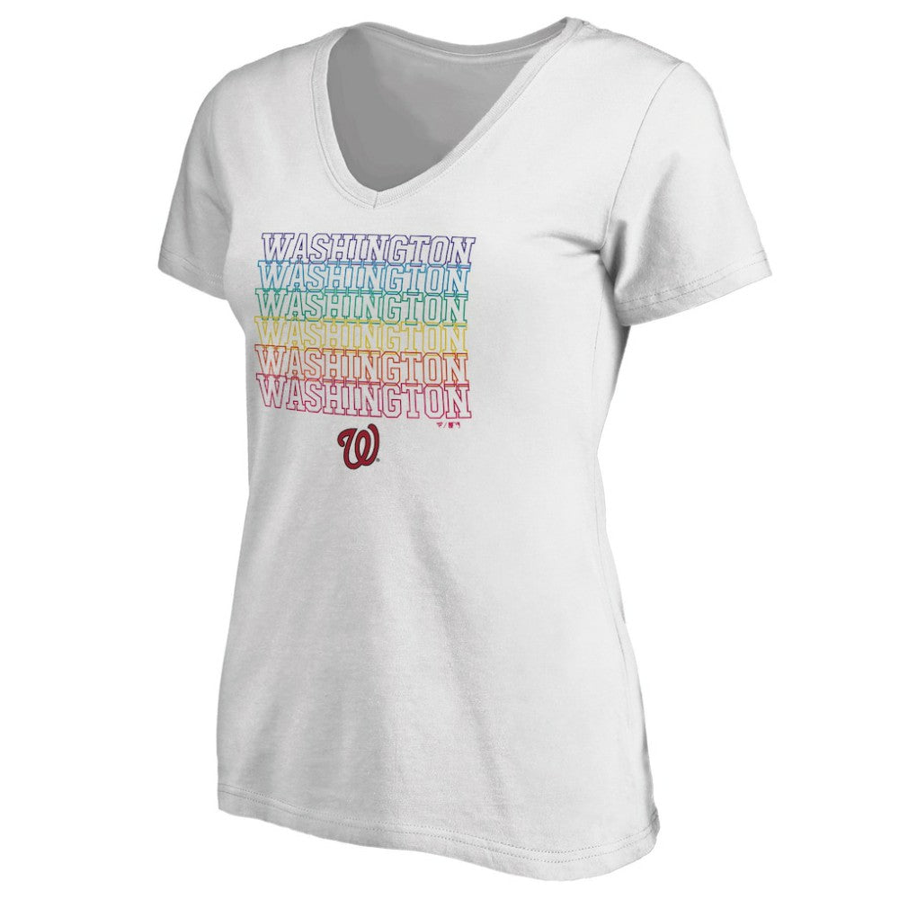 Washington Nationals Women's City Pride V-Neck T-Shirt - MLB T-shirts