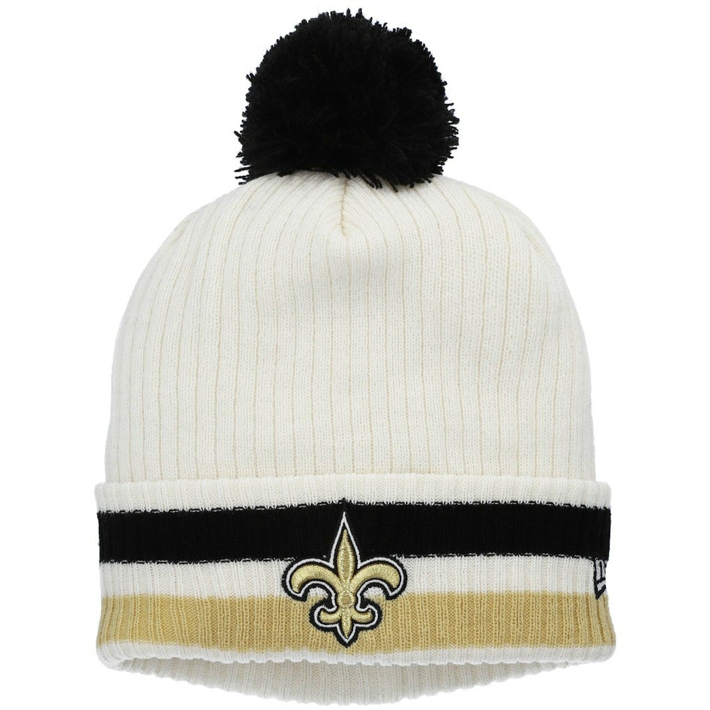 New Orleans Saints Youth Retro Cuffed Knit Hat with Pom | NFL New