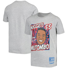 Gray Dikembe Mutombo Denver Nuggets Youth Hardwood Classics King of the Court Player T-Shirt sale | NBA