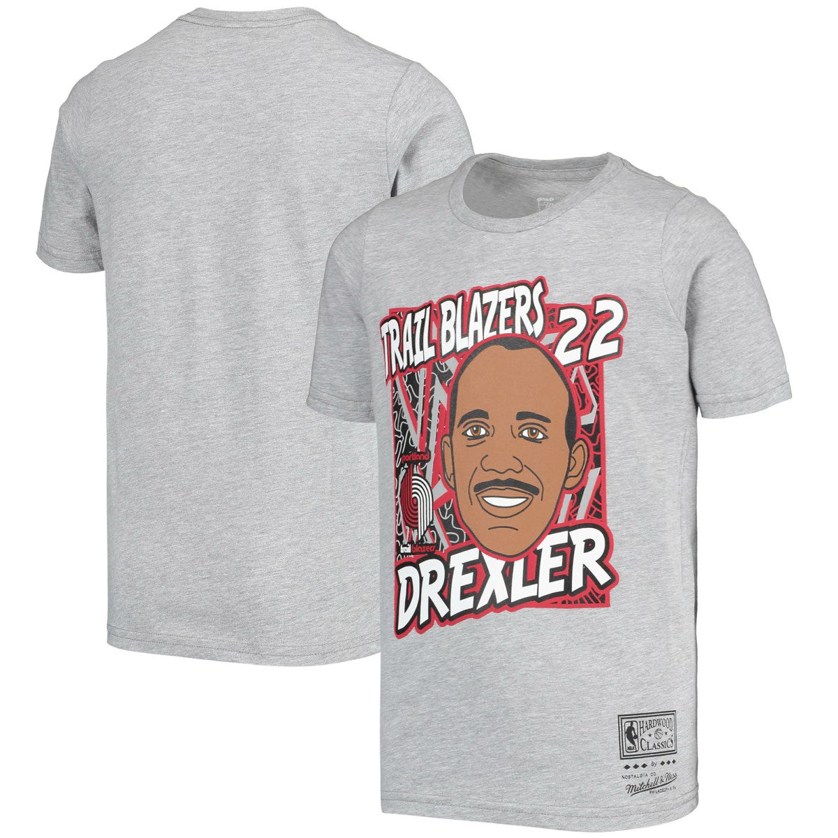 Gray Clyde Drexler Portland Trail Blazers Youth Hardwood Classics King of the Court Player T-Shirt | NBA
