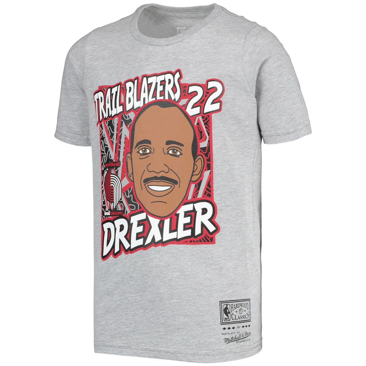 Gray Clyde Drexler Portland Trail Blazers Youth Hardwood Classics King of the Court Player T-Shirt | NBA