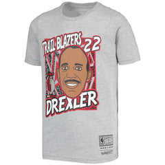 Gray Clyde Drexler Portland Trail Blazers Youth Hardwood Classics King of the Court Player T-Shirt | NBA