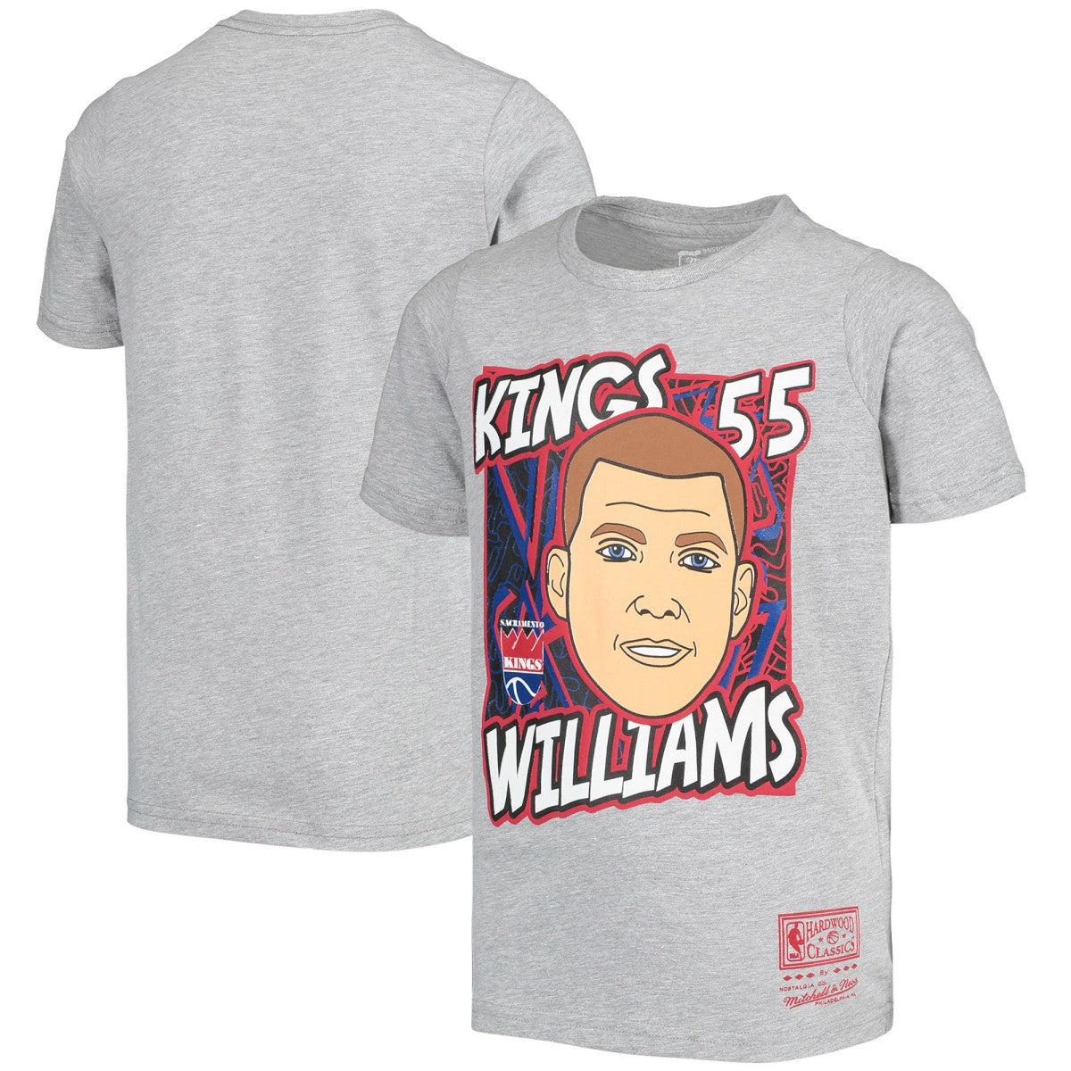 Gray Jason Williams Sacramento Kings Youth Hardwood Classics King of the Court Player T-Shirt | NBA