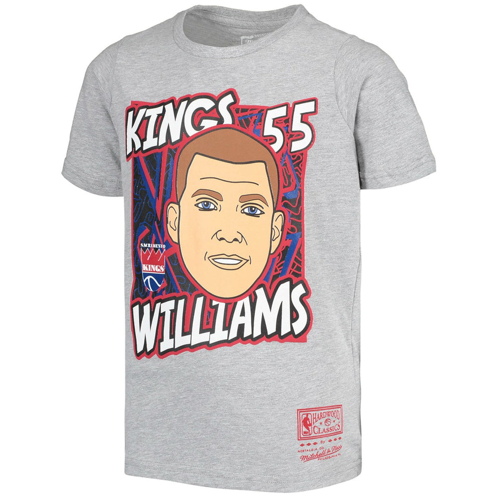 Gray Jason Williams Sacramento Kings Youth Hardwood Classics King of the Court Player T-Shirt | NBA