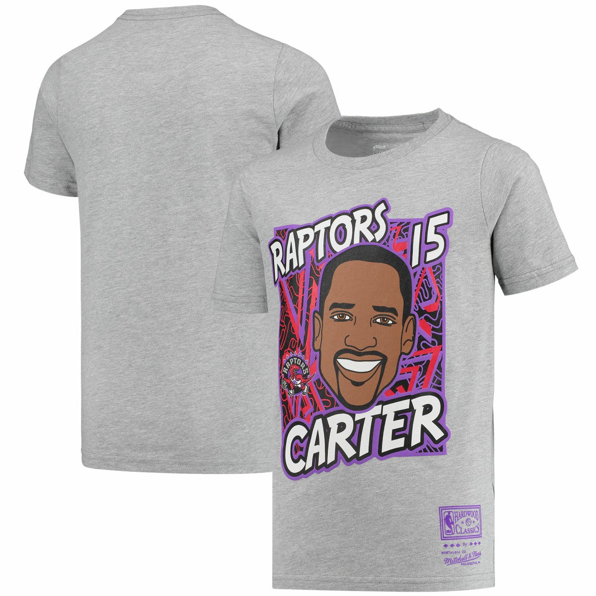 Gray Vince Carter Toronto Raptors Youth Hardwood Classics King of the Court Player T-Shirt | NBA