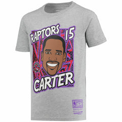 Gray Vince Carter Toronto Raptors Youth Hardwood Classics King of the Court Player T-Shirt | NBA