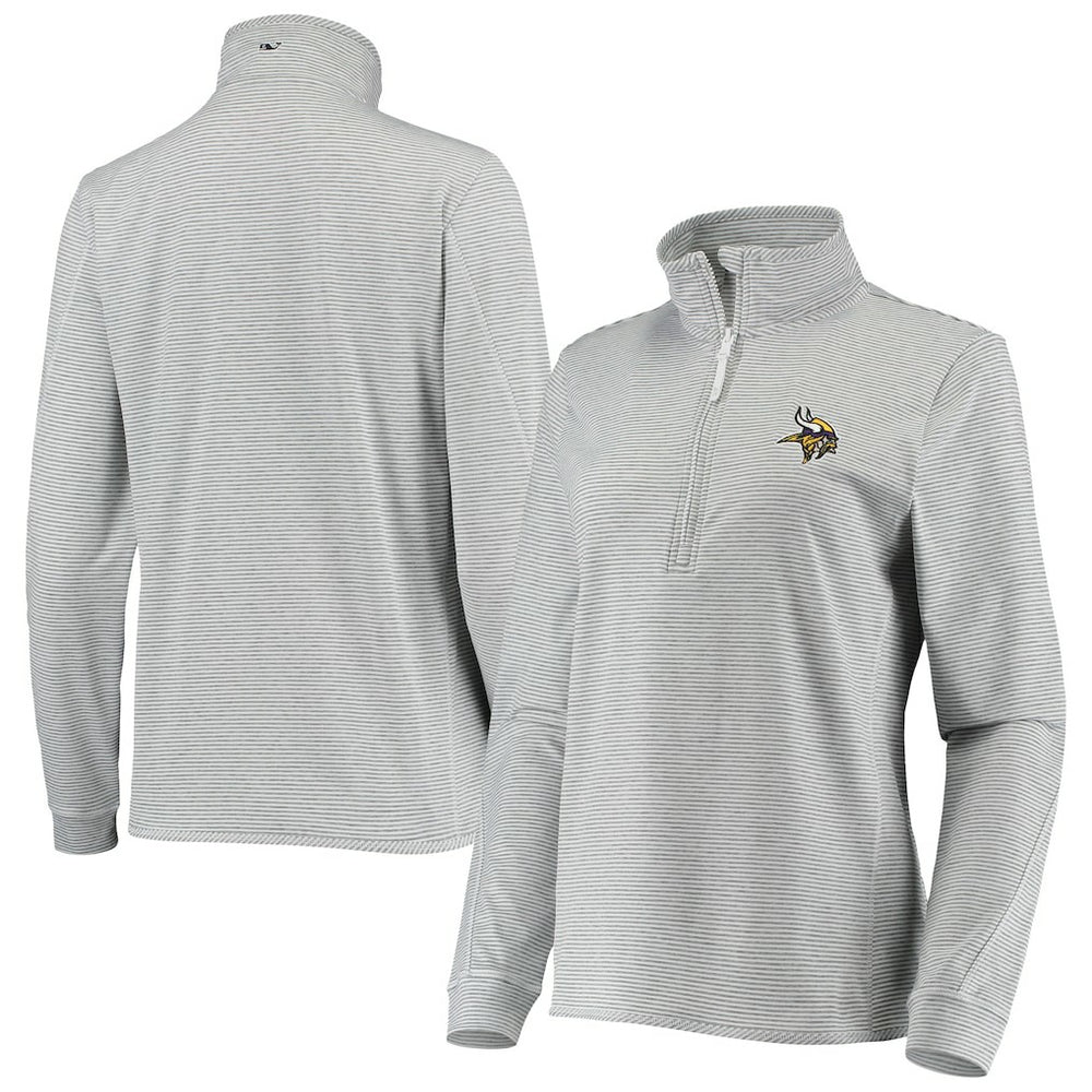 Minnesota Vikings Vineyard Vines Women's Sankaty Shep Half-Zip Pullover Top | NFL Discount