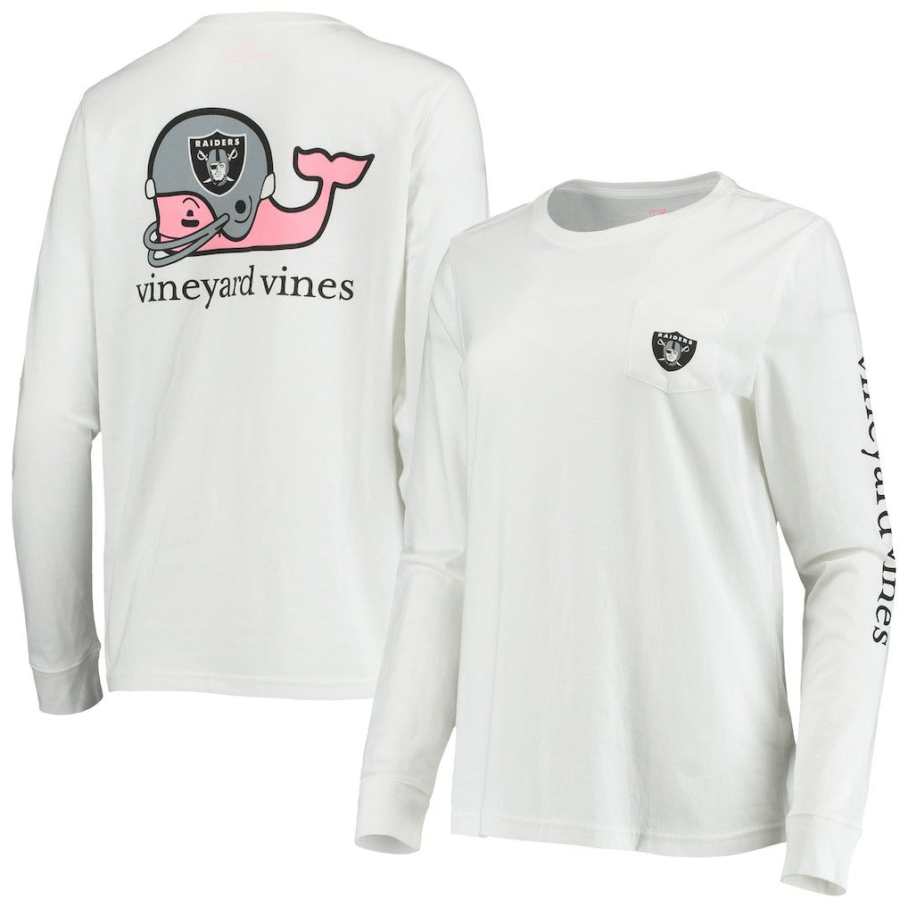 Las Vegas Raiders Vineyard Vines Women's Helmet Long Sleeve T-Shirt | NFL Hot