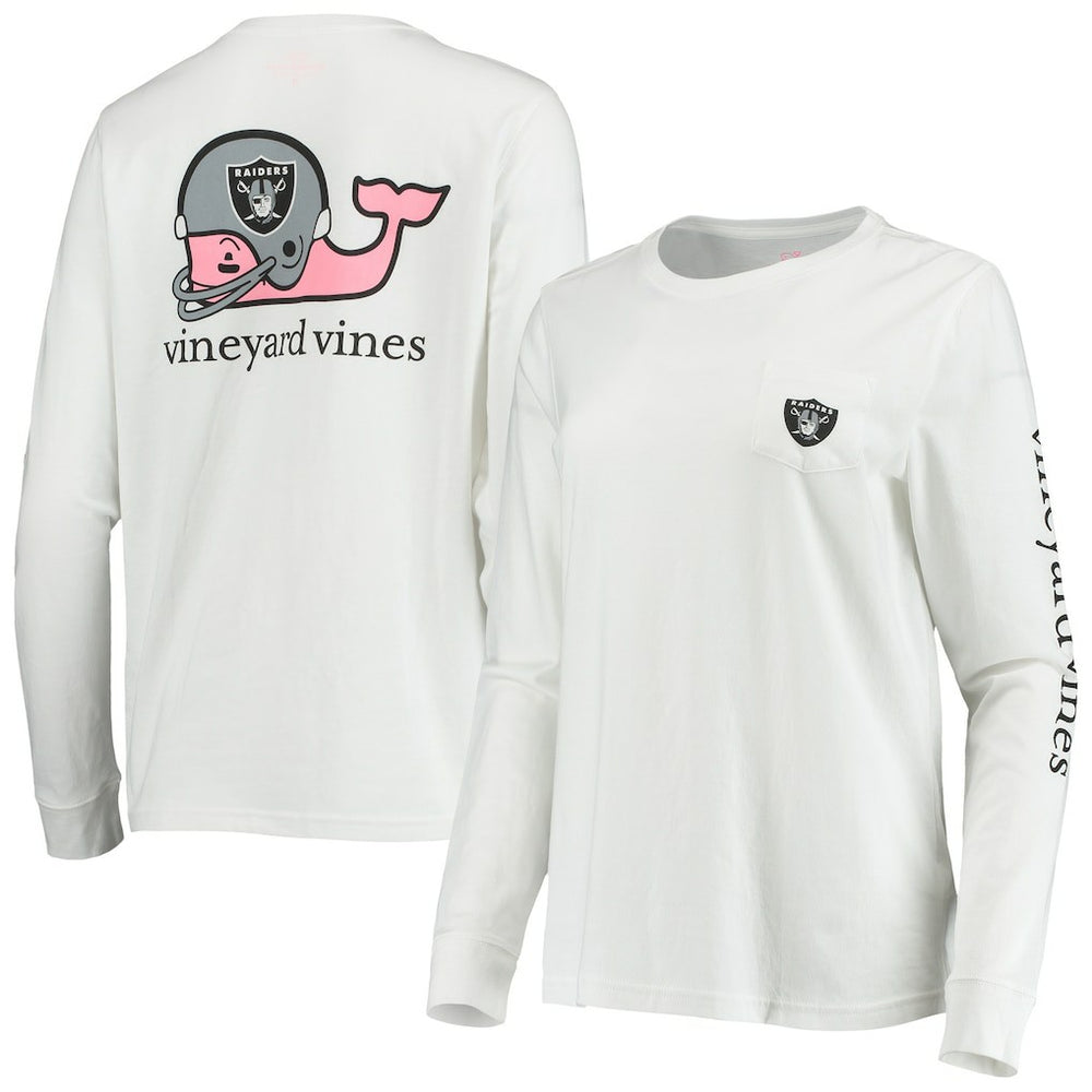 Las Vegas Raiders Vineyard Vines Women's Helmet Long Sleeve T-Shirt | NFL Hot