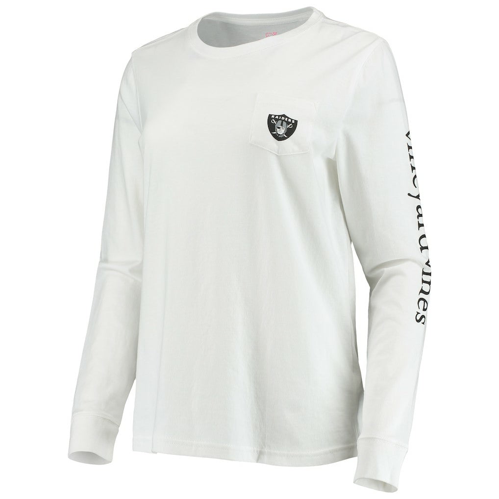 Las Vegas Raiders Vineyard Vines Women's Helmet Long Sleeve T-Shirt | NFL Hot