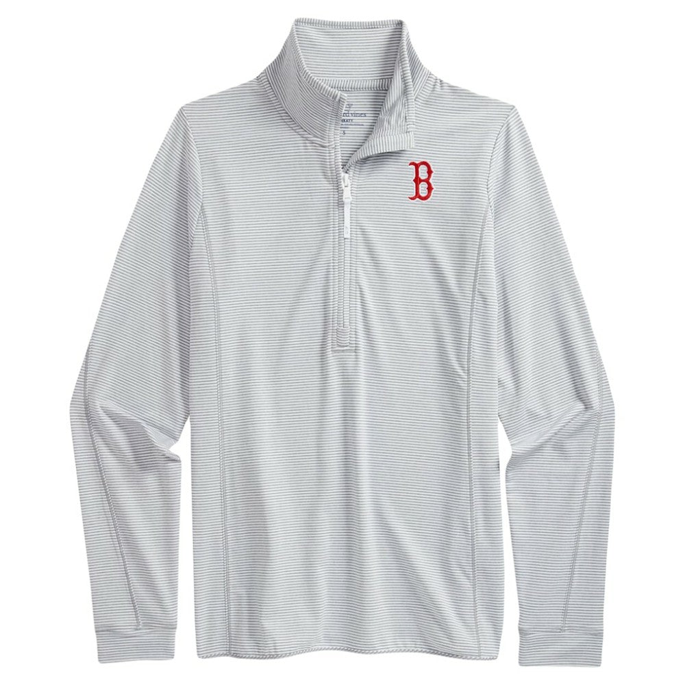 Boston Red Sox Vineyard Vines Women's Stripe Sankaty Half-Zip Pullover Top - MLB Pullover