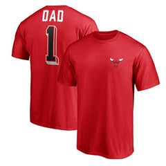 Red Chicago Bulls Number One Dad T-Shirt sale | NBA