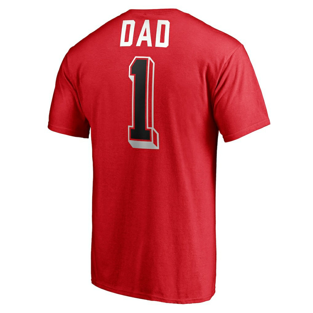 Red Chicago Bulls Number One Dad T-Shirt sale | NBA