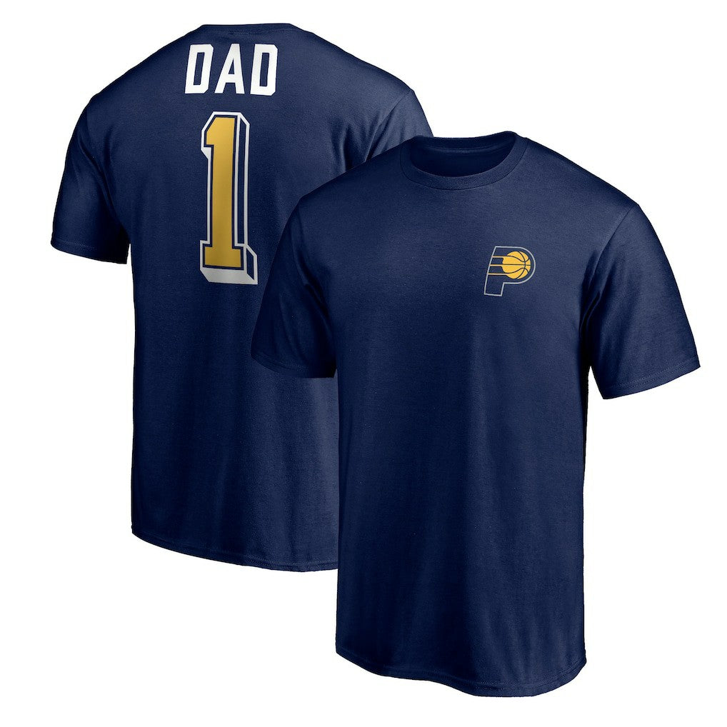 Navy Indiana Pacers Number One Dad T-Shirt | NBA