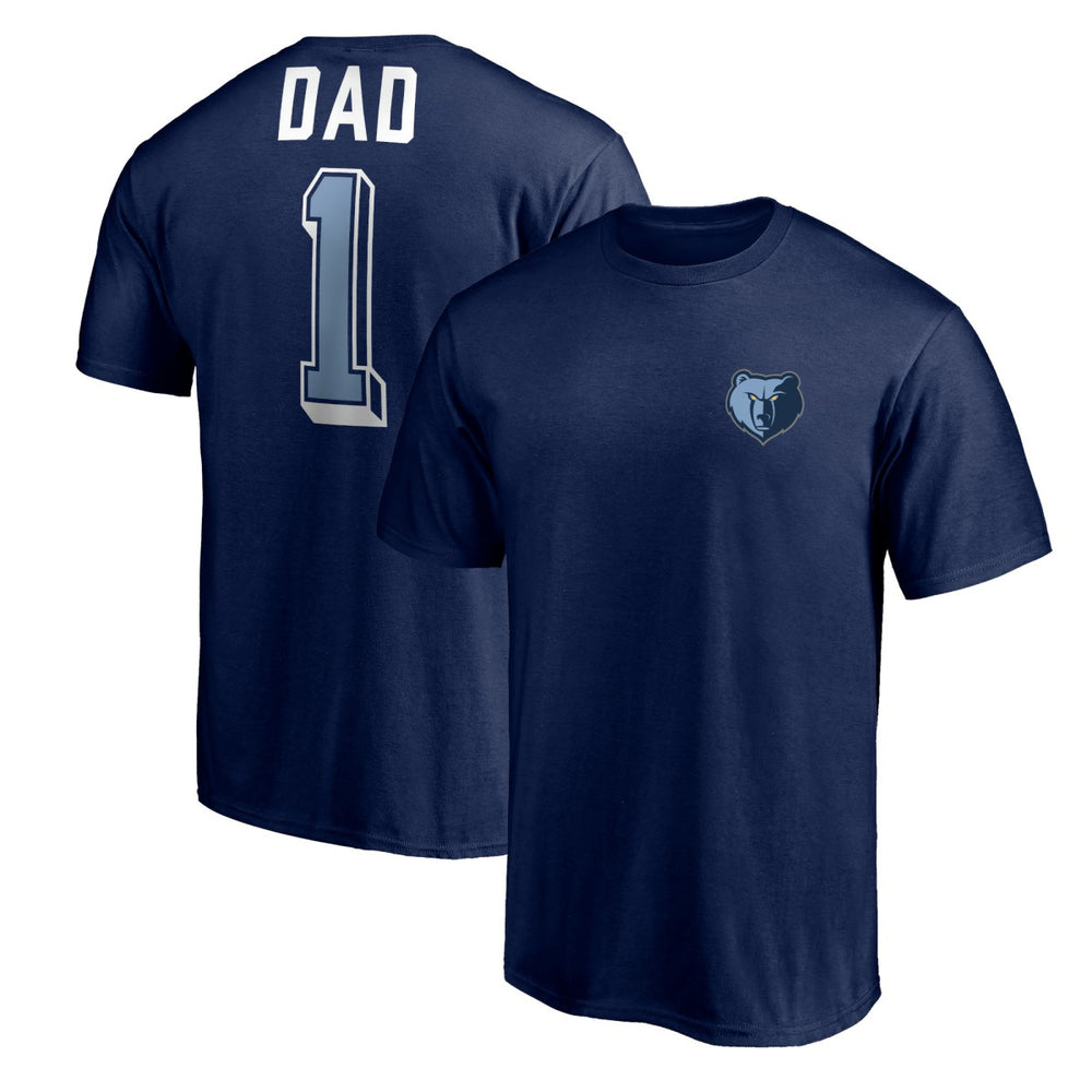 Navy Memphis Grizzlies Number One Dad T-Shirt | NBA