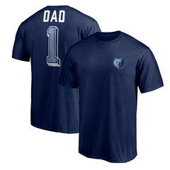 Navy Memphis Grizzlies Number One Dad T-Shirt | NBA