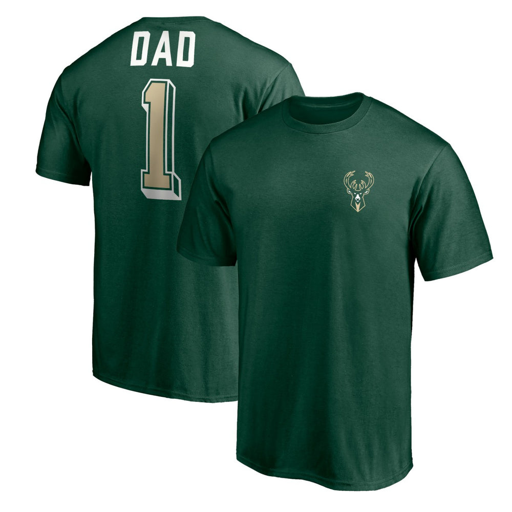 Green Milwaukee Bucks Number One Dad T-Shirt | NBA
