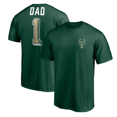 Green Milwaukee Bucks Number One Dad T-Shirt | NBA