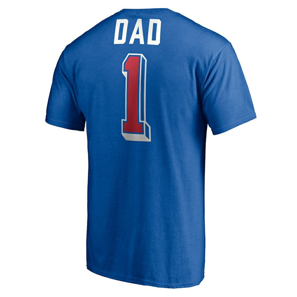 Royal Philadelphia 76ers Number One Dad T-Shirt | NBA