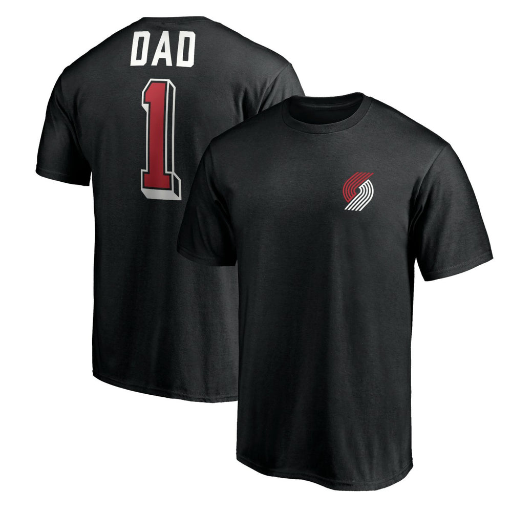 Black Portland Trail Blazers Number One Dad T-Shirt | NBA