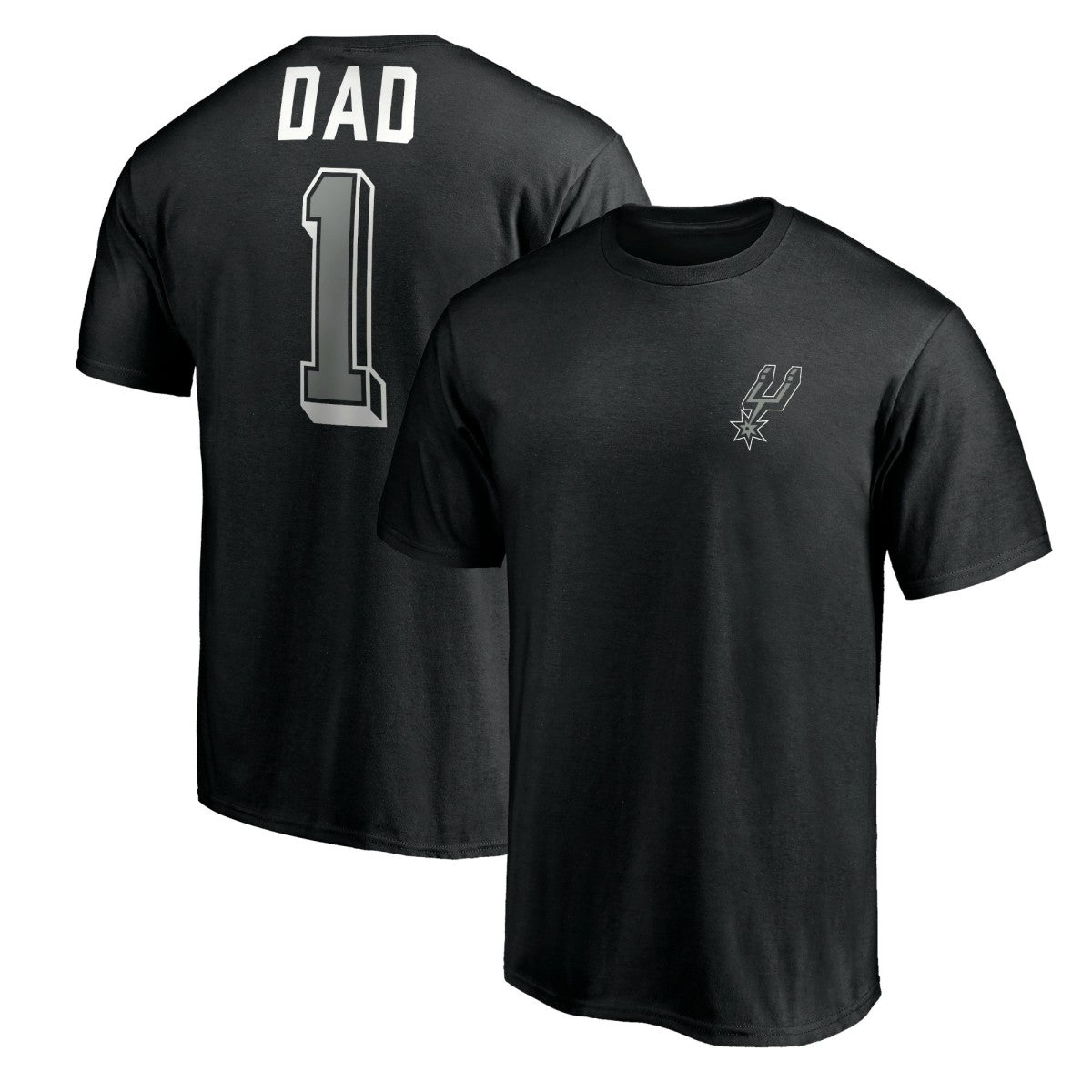 Black San Antonio Spurs Number One Dad T-Shirt | NBA