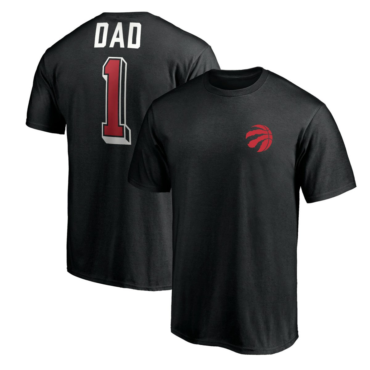Black Toronto Raptors Number One Dad T-Shirt | NBA