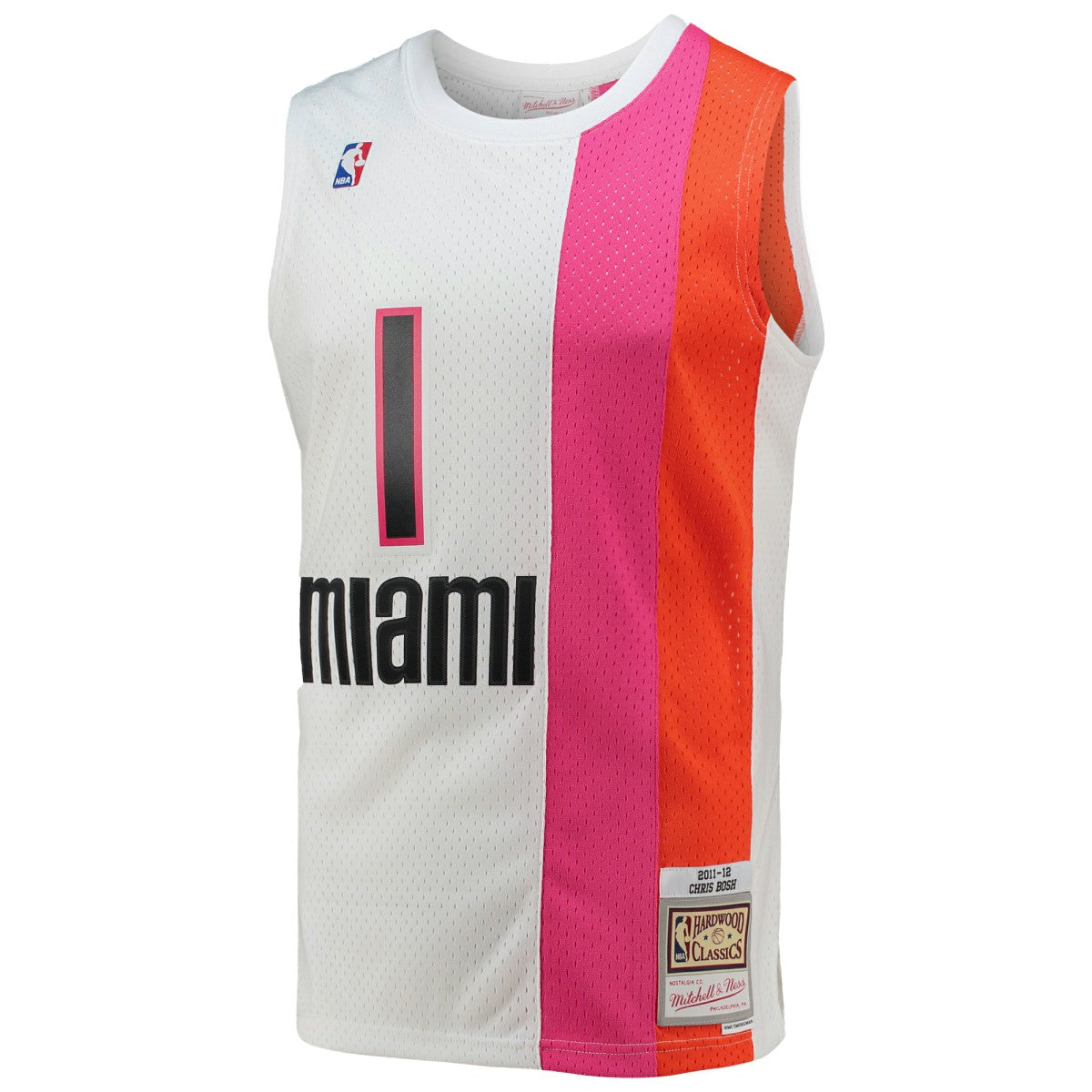 White Chris Bosh Miami Heat 2011/12 Hardwood Classics Swingman Jersey | NBA