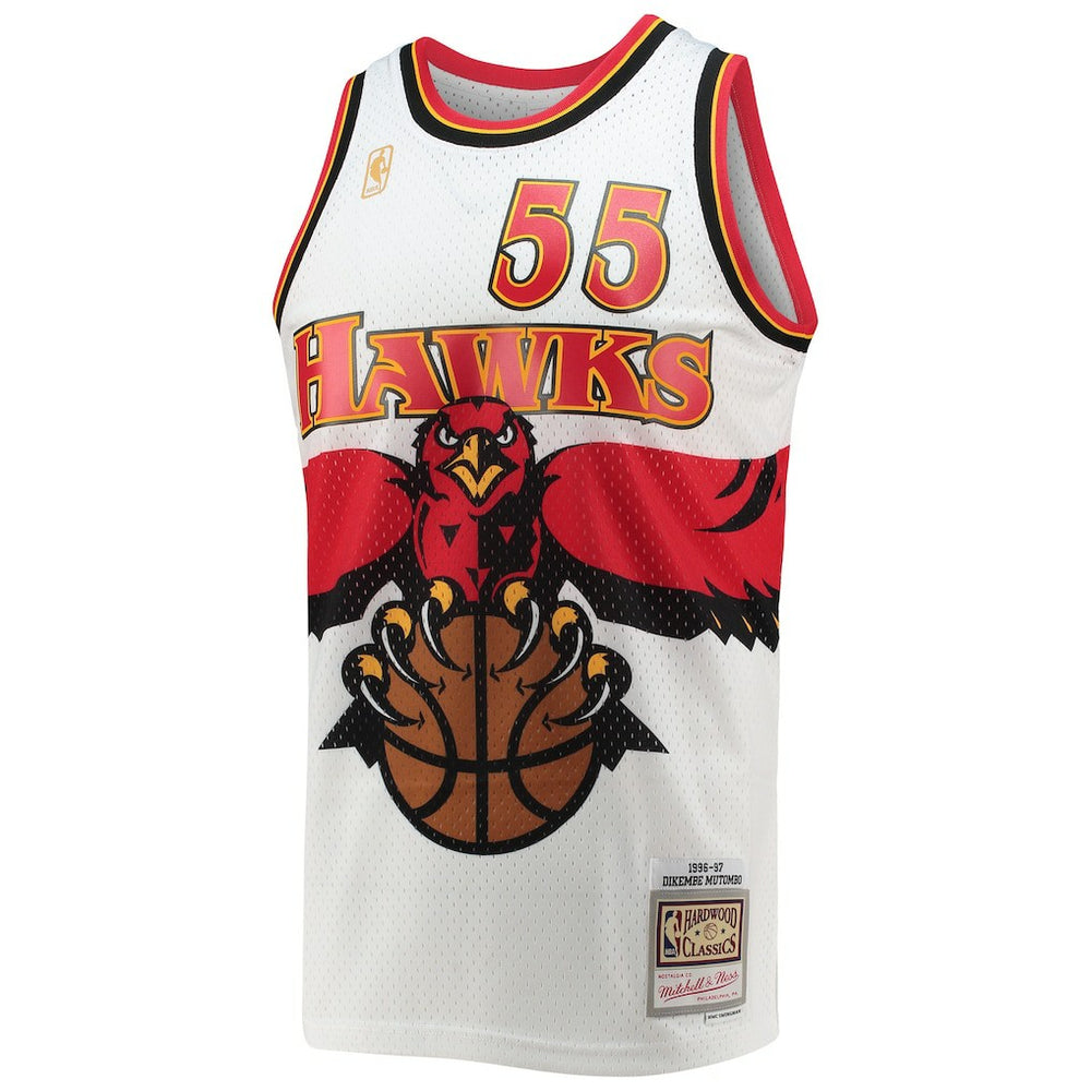White Dikembe Mutombo Atlanta Hawks 1996/97 Hardwood Classics Swingman Jersey | NBA