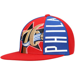 Red Philadelphia 76ers Hardwood Classics Big Face Callout Snapback Hat | NBA
