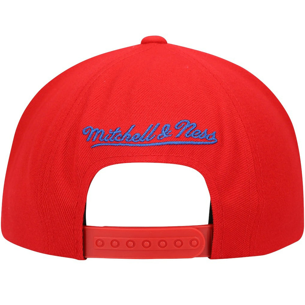 Red Philadelphia 76ers Hardwood Classics Big Face Callout Snapback Hat | NBA