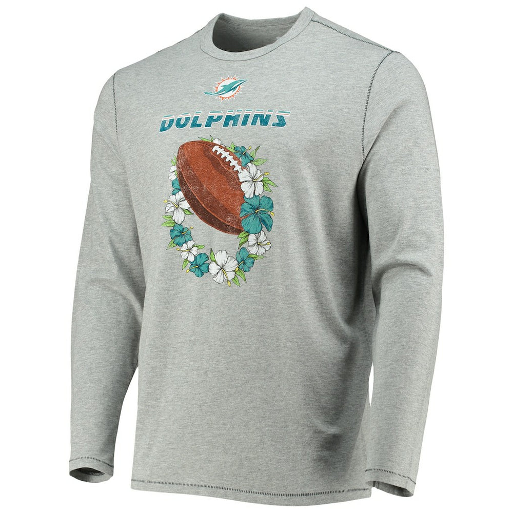 Miami Dolphins Sport Lei Pass Long Sleeve T-Shirt | NFL New